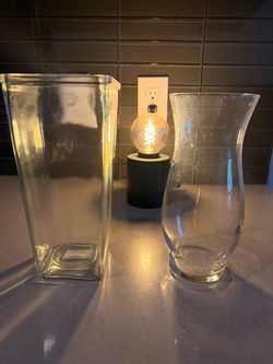 Clear Glass Vases Set of Two