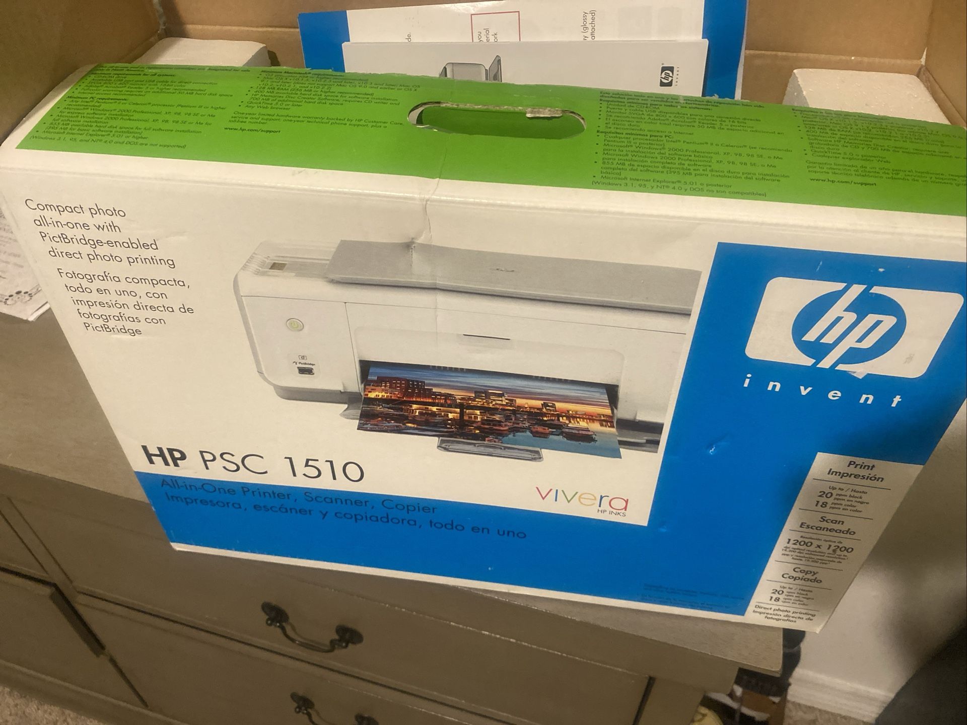 NEW HP PSC 1510 All-in-One Printer Scanner Copier Inkjet Photo USB Sealed