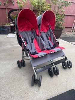 Delta Children Double Stroller - Red / Grey