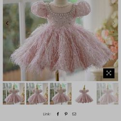 Baby Girl Pink Princess Dress New!