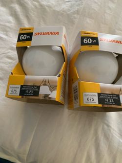 2 Sylvania 60 Watt bulbs