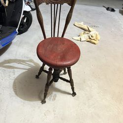 Vintage Piano Chair With Glass Claw Feet