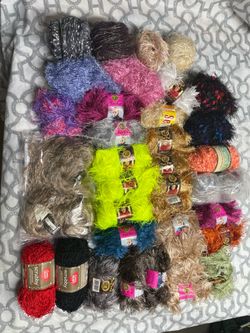 Fun fur yarn skeins