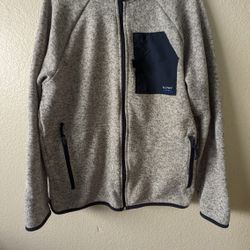 Old Navy Men's Long Sleeve Fleece Full Zip Jacket Grey Medium 