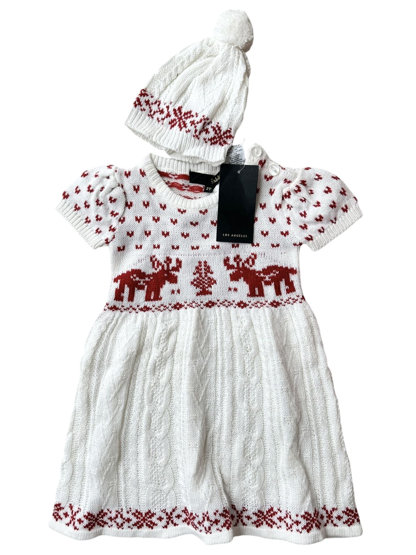 Girls Red & White Christmas Holiday Dress NEW - Size 2T