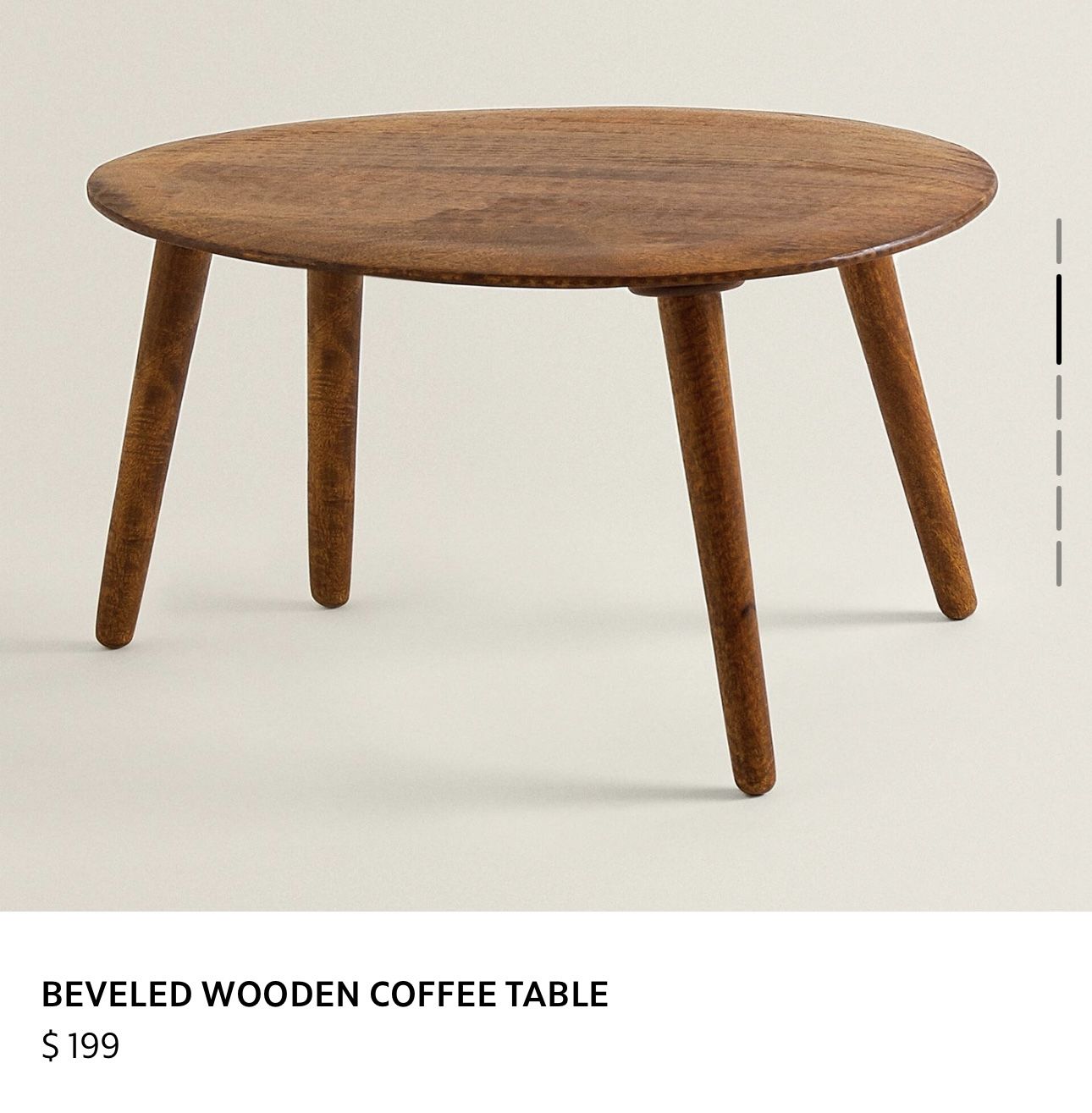 BEVELED WOODEN COFFEE TABLE
