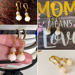 Peach tone dangle earrings!