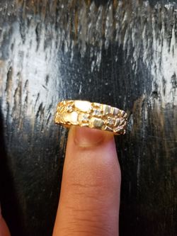 14k MENS NUGGET DIMONDS RING