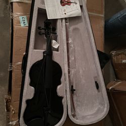$60 4/4 Black Violin New (NEEDS NEW STRINGS Fixed)