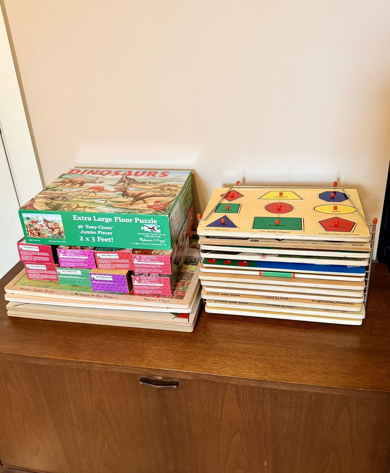 25 Children’s Puzzles + Rack