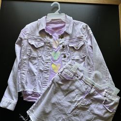 Girls Jean Jacket Skirt Set Purple Size 16 Dillards Cat Jack Shirt