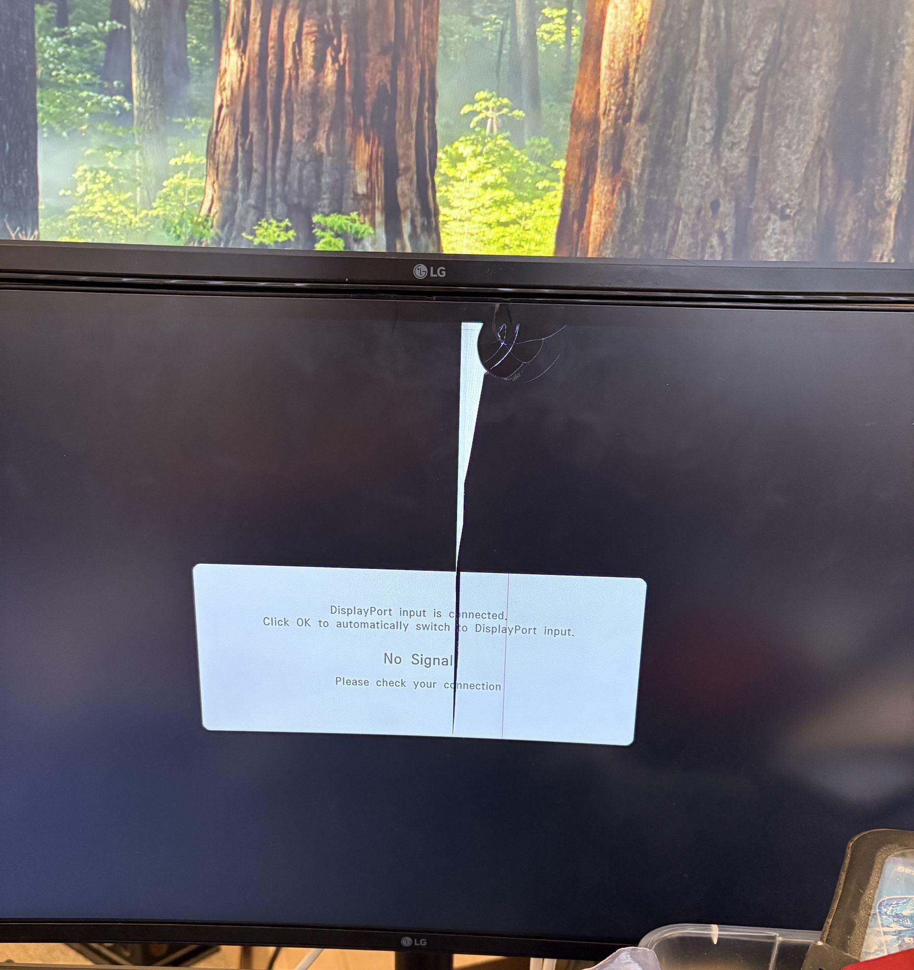 LG 49” Monitor For Parts - Broken Panel