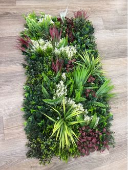 Faux greenery plant wall