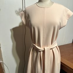 Dress A-line Belt Short Sleeve Cream Pockets Belt By Zoe And Claire Size M