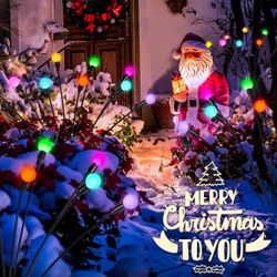 Christmas Solar Lights Outdoor Decoration, Waterproof Xmas Outdoor Lights Decor for Yard, Patio, Garden, and Front Porch, 30 LEDs Swing with The Wind 