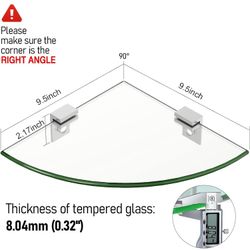 Glass Corner Shower Shelves. (2-Pack)
