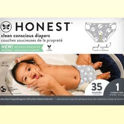 QTY 2 HONEST SIZE 1 DIAPERS