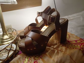 Brown platform shoes