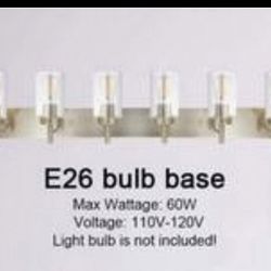 6-Light Bathroom Vanity Light Fixture Black Modern Wall Lighting with Clear Glas