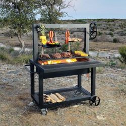 36 inch Even Embers Open Fire BBQ Grill with Rotisserie