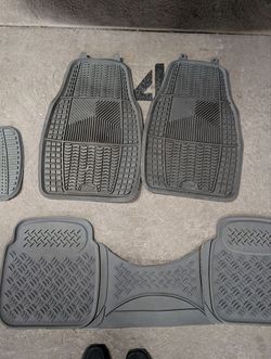 Universal All-Weather Rubber Car Floor Mats (Full Set + Extras)