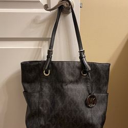 Michael Kors, Black And Silver Tote Bag  