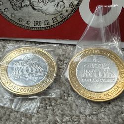 (2) 4 Queens Hotel & Casino Las Vegas Limited Edition $10 Tokens 🏦 OPEN TO TRADES 🏦