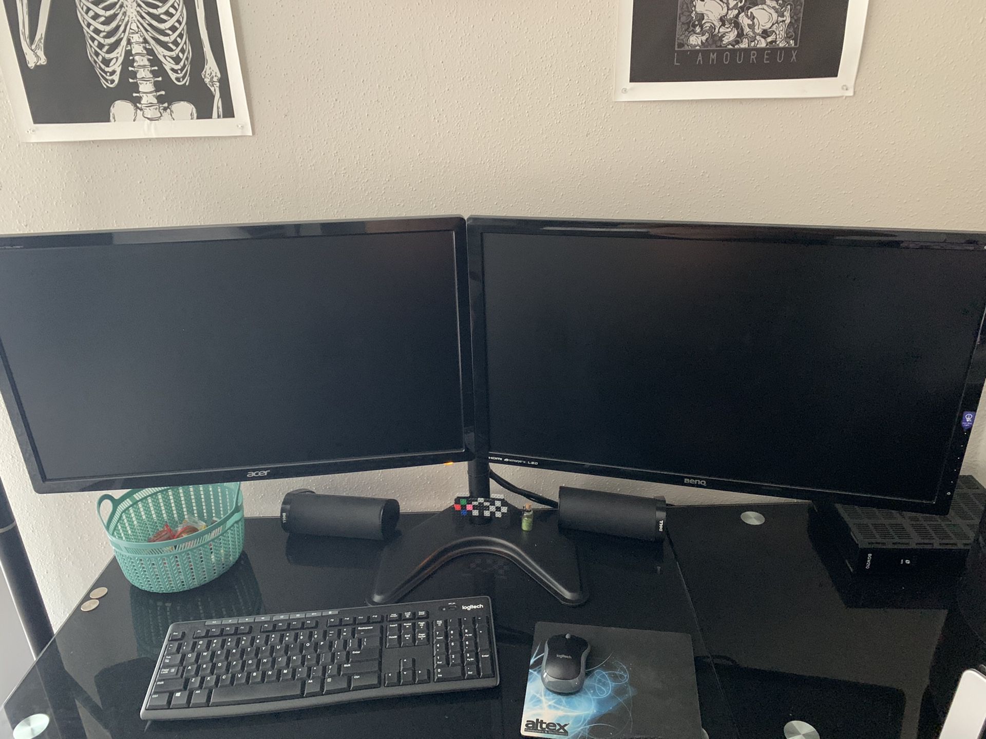Dual Gaming Monitor setup with stand