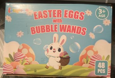 48 Pcs Prefilled Easter Eggs with Bubble Wands