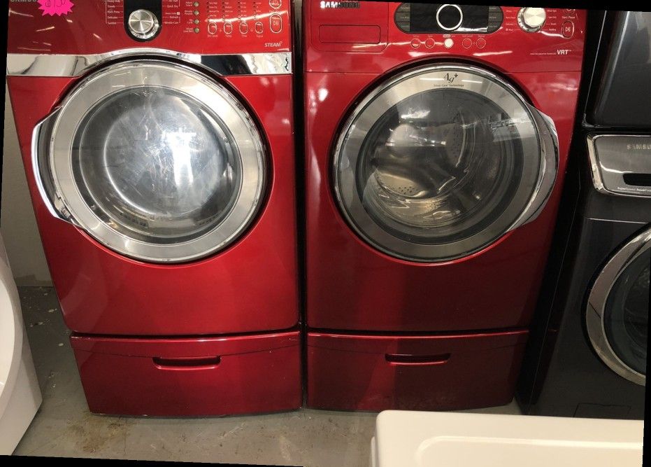 Red Samsung Set Washer And Dryer