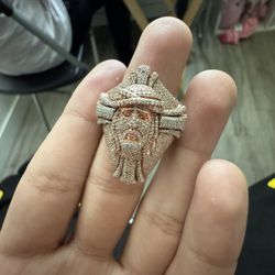 Diamond Jesus Ring 10k
