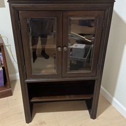 Solid Wood Glass Cabinet… With Light
