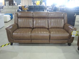 Barcalounger Kimball Leather Dual Power Reclining Sofa - Floor Sample Deal