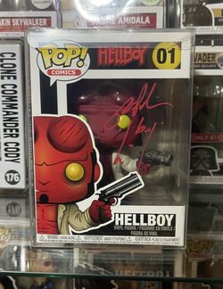 Ron Perlman Signed Hellboy Funko POP! #01