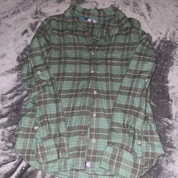 The North Face Womens Shirt Size S Green Collared Button Up Pockets Long Sleeve
