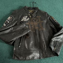 Ed Hardy For Avirex Leather Jacket