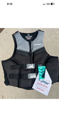 Brand new sea-doo airflow life jacket pfd black and grey
