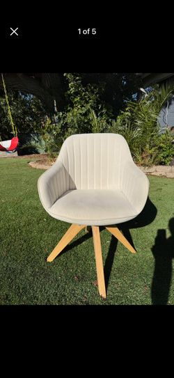 White Suede Desk Chair 