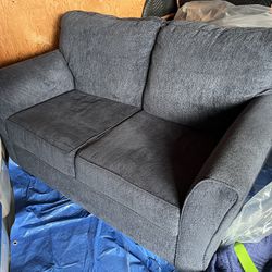 Blue Grey Love Seat Sofa