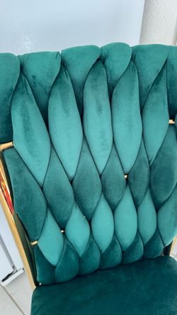 Green velvet dining chair set of 6