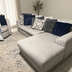 Room to Go Grey 3-Piece Sofa Set – Good Condition, Sleeper Feature - Converse, TX