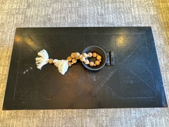 Crate and Barrel black oak coffee table
