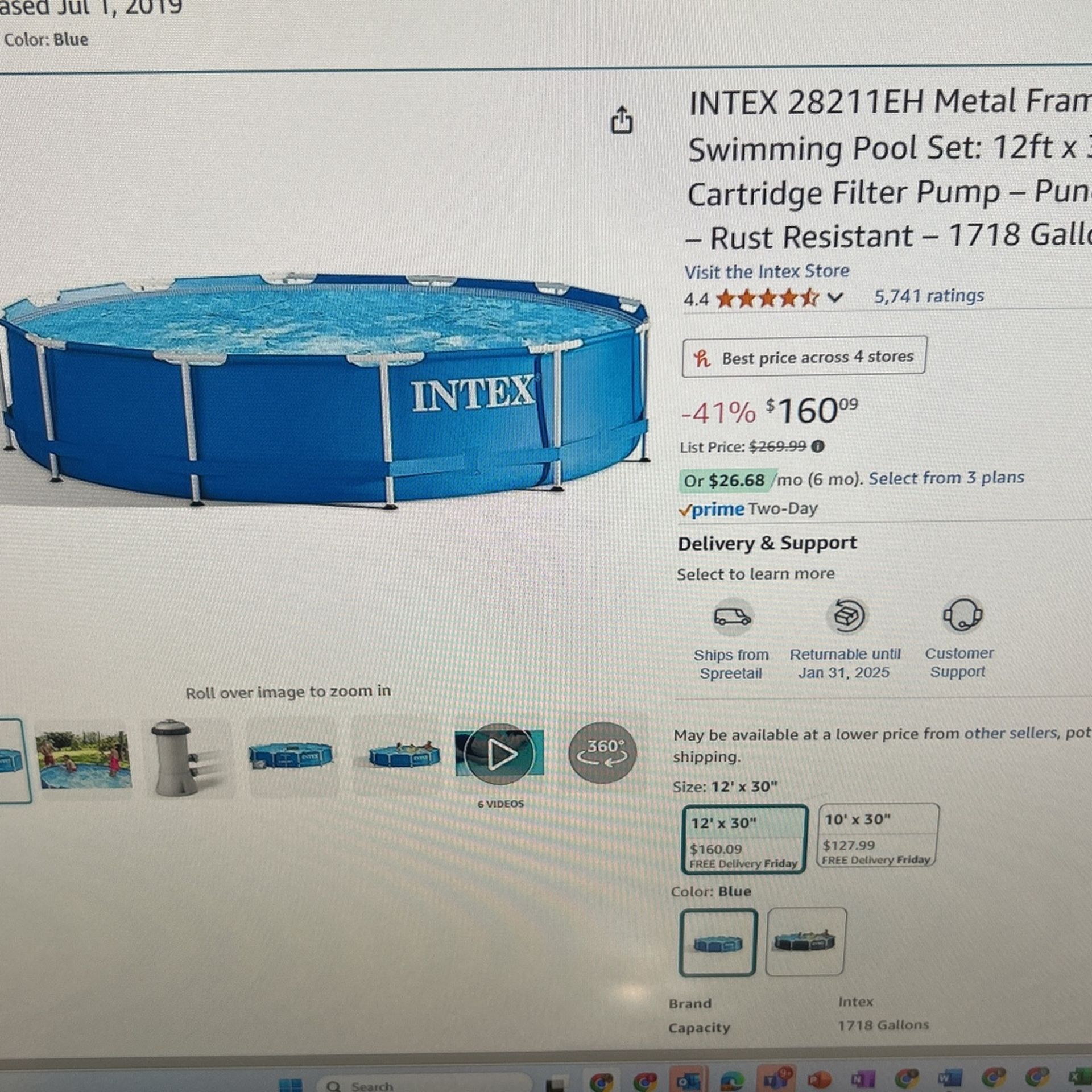 Index 12 Ft X 30 Inch Above Ground Swimming Pool