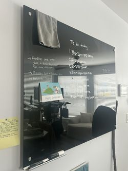 Black Glass Board Comes With Markers And Mounting