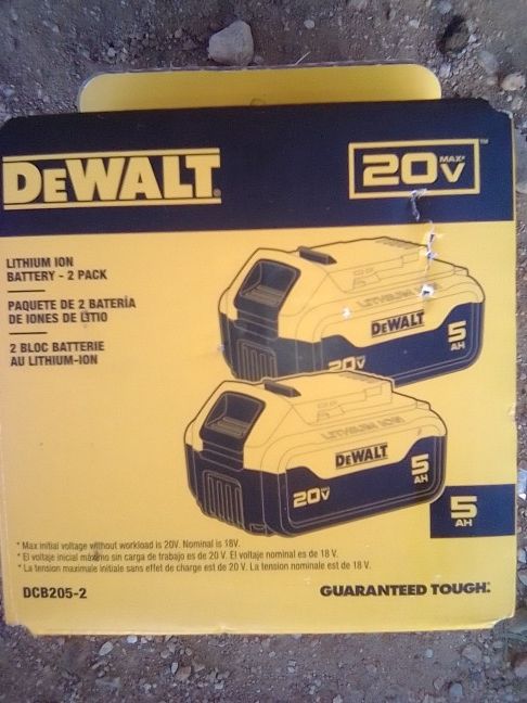 DeWalt 20V 5ah Batteries (2 Pack)