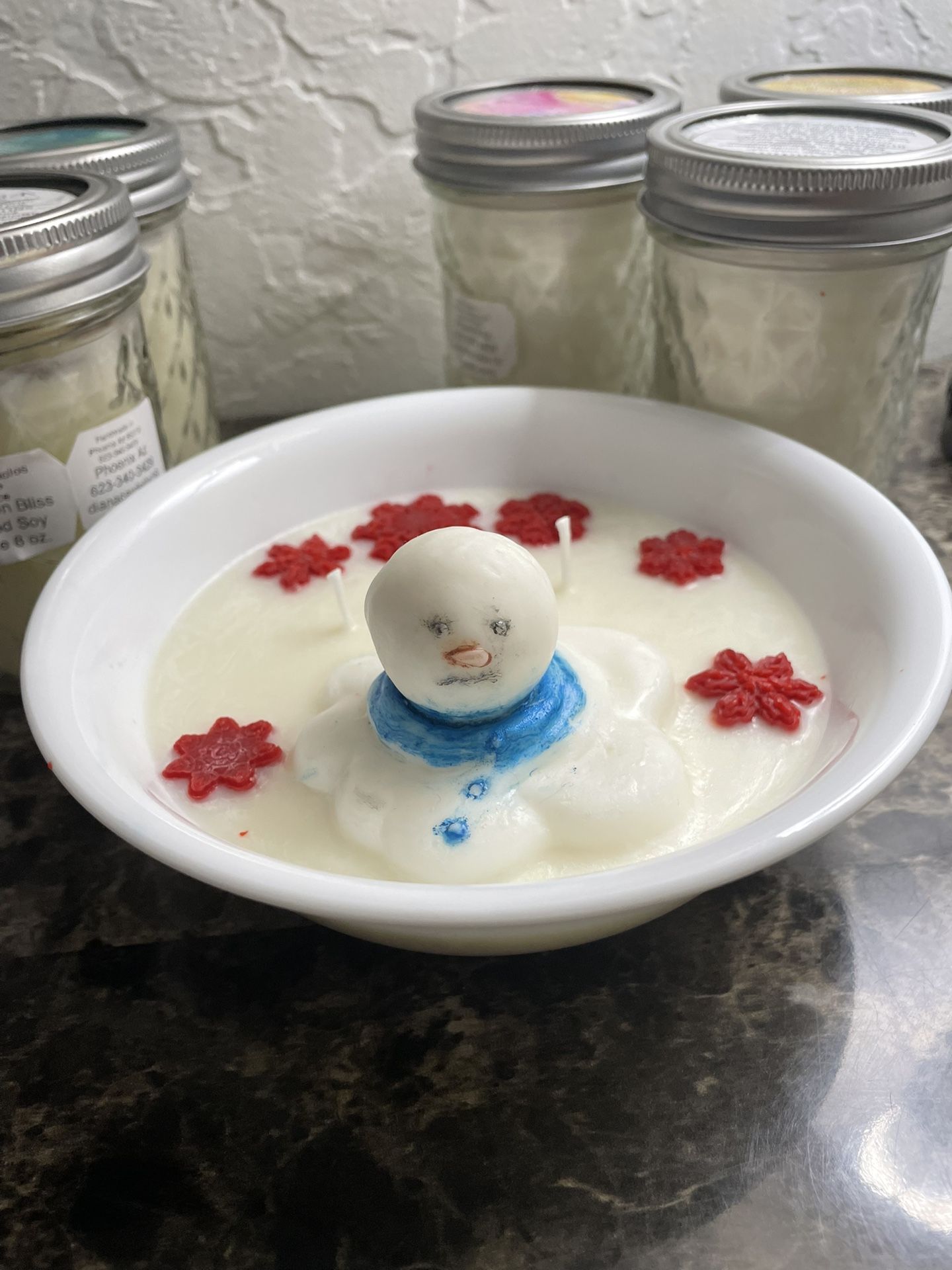 Christmas Candle Melting Snowman Scented Candle 
