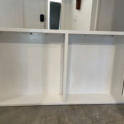 Large Wood Shelf With Brass Accents 