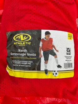 Athletic Works Youth Scrimmage Vests Red 6-Pack