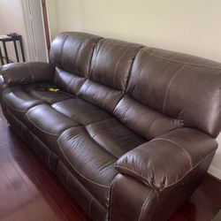 Reclining Leather Sofa Like New