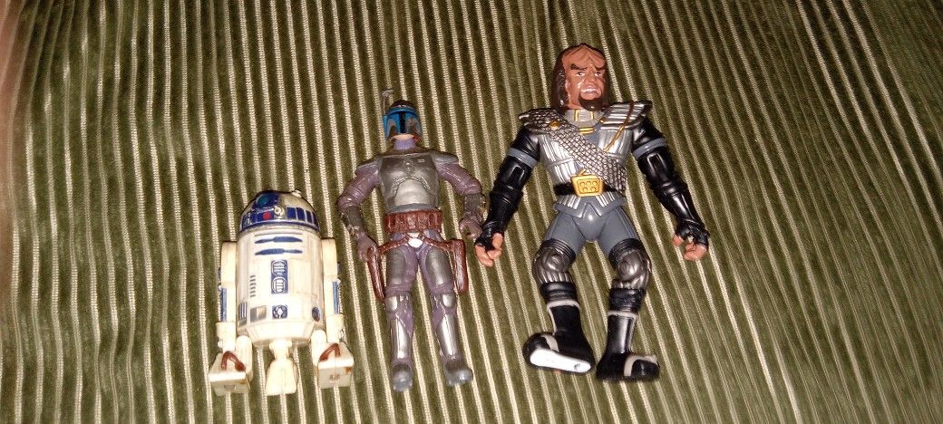 Lot Of 3 Old School Factory Star Wars And Star Trek Figures Deal